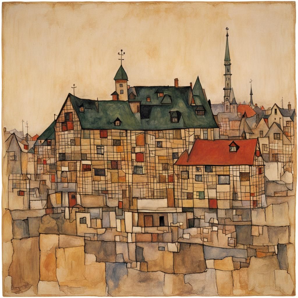 Egon Schiele and Paul Klee Inspired Image