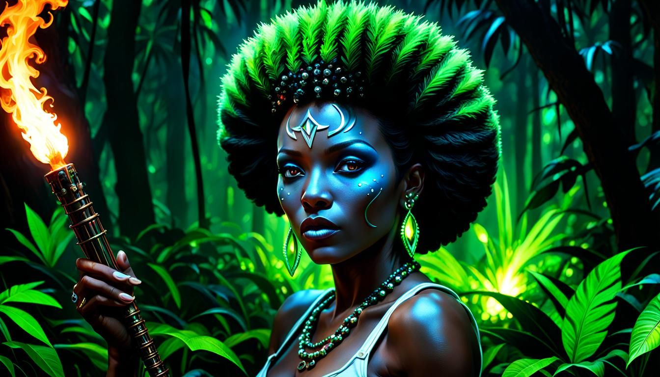 Marie Laveau in Dark Jungle: Nuclearpunk Concept Art