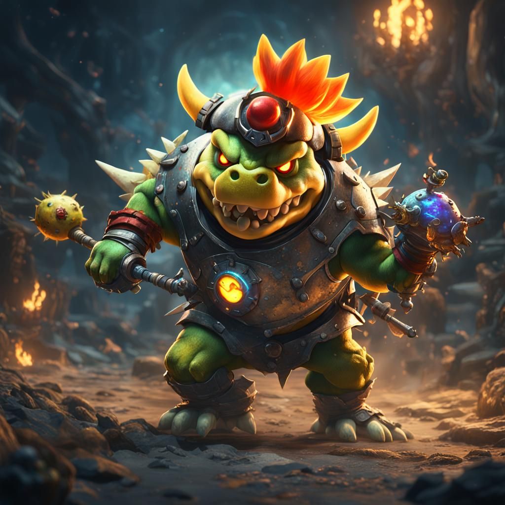 Cursed Undead Bowser Jr. Matte Painting