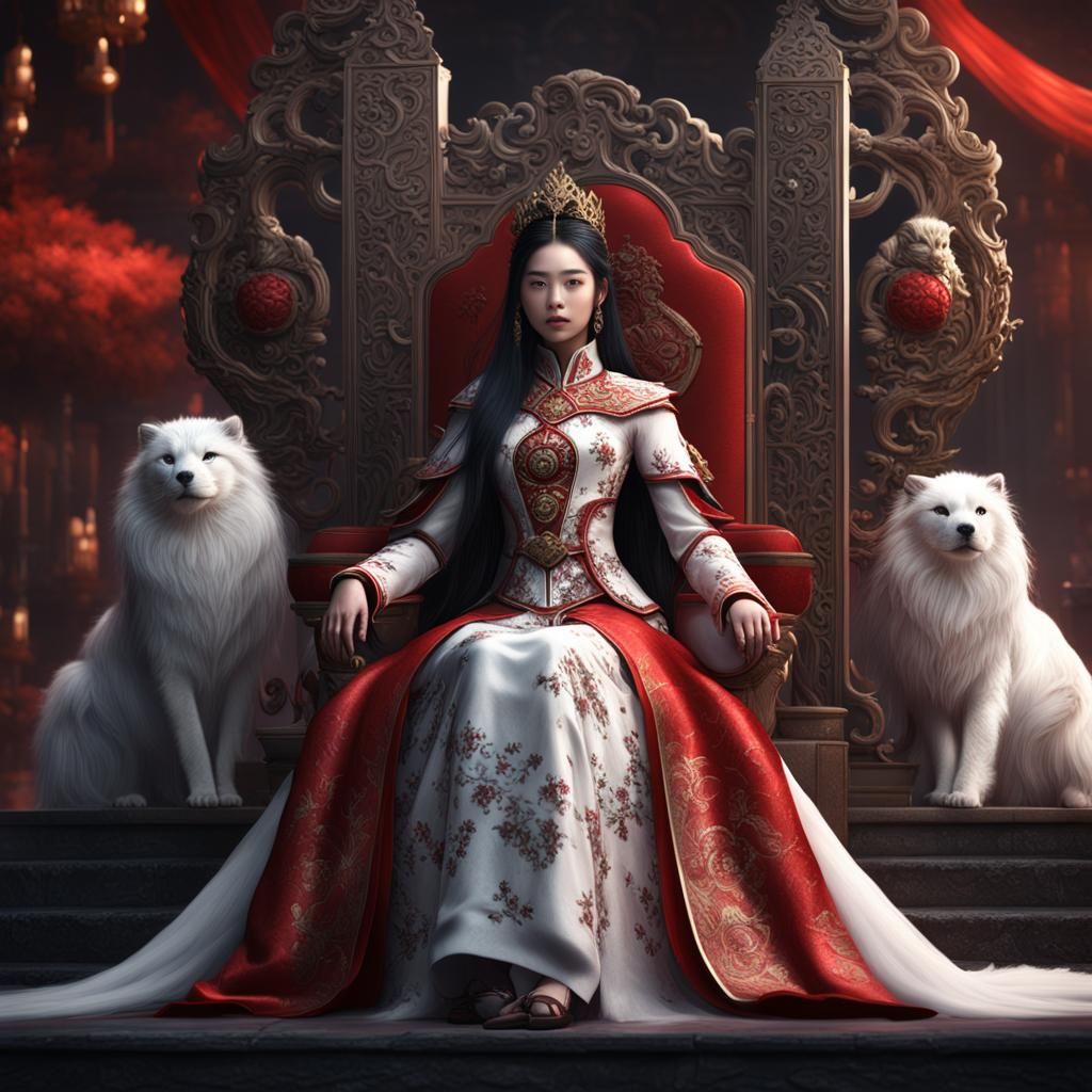 Chinese Princess on Throne: Fantasy Concept Art