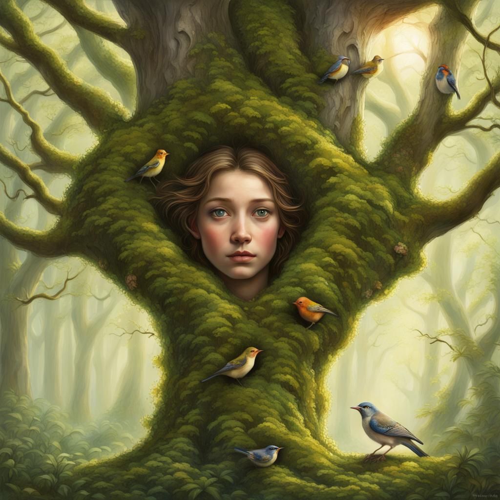 Tranquil Forest Scene in Detailed Matte Painting