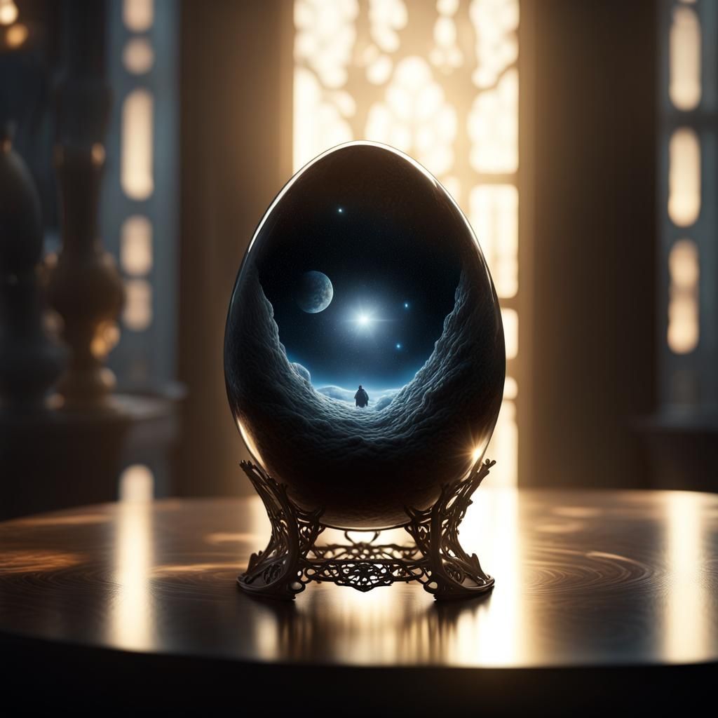 Epic Universe in Glass Egg with Double Exposure