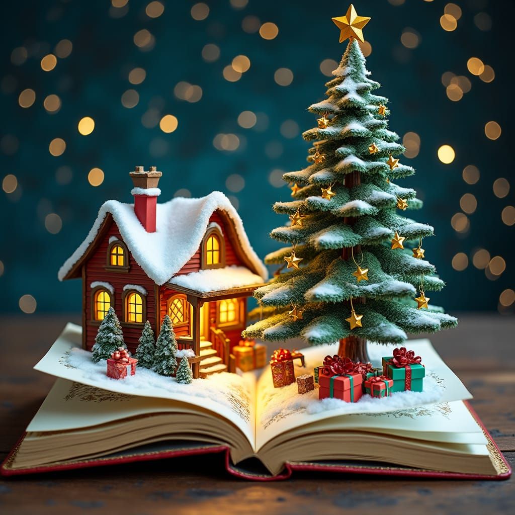 Vintage Pop-Up Book: Santa's Christmas Workshop