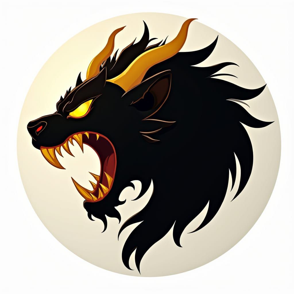 Stylized Manticore Head Logo in Bold, Dynamic Style