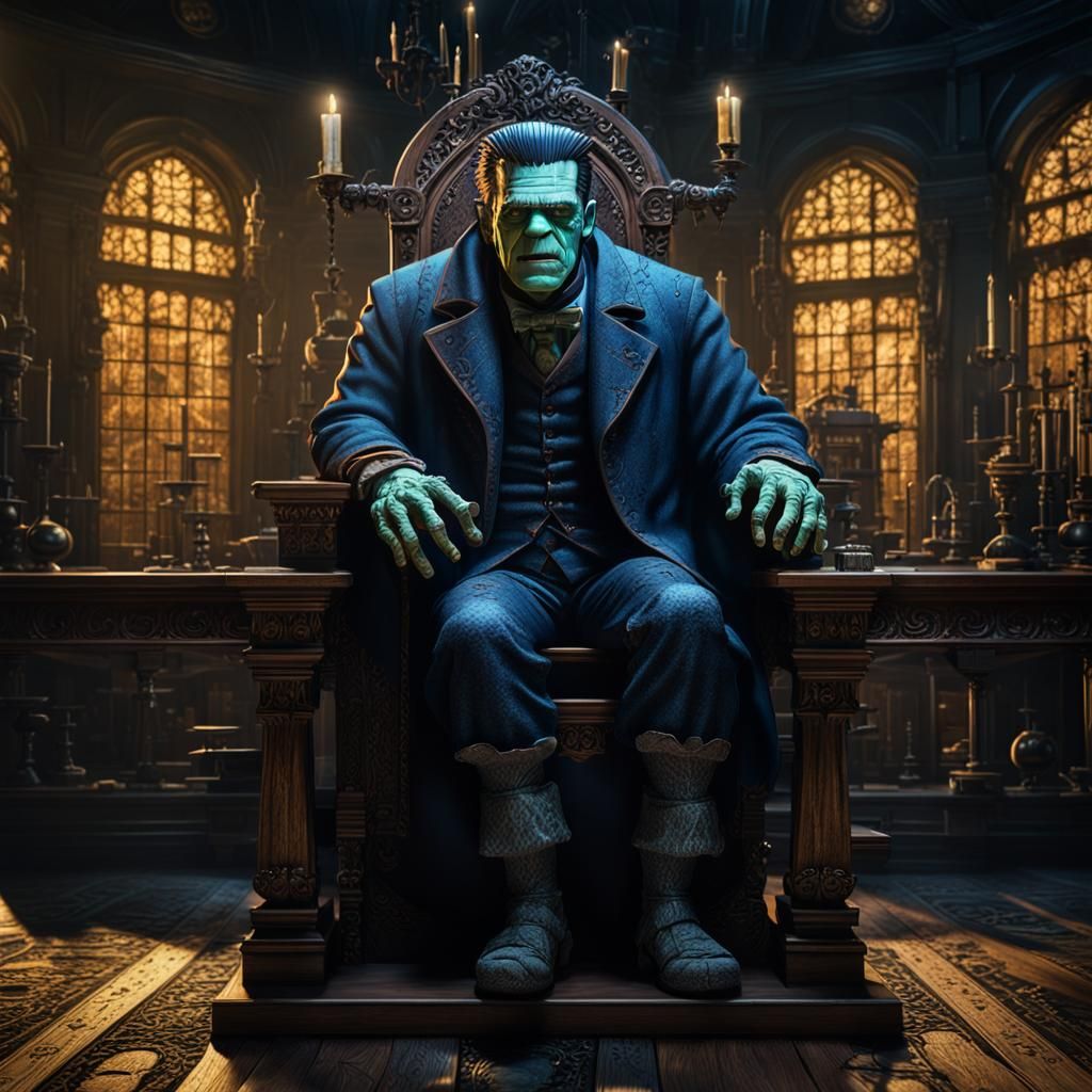 Frankenstein's Monster: Dark Academia Splash Art