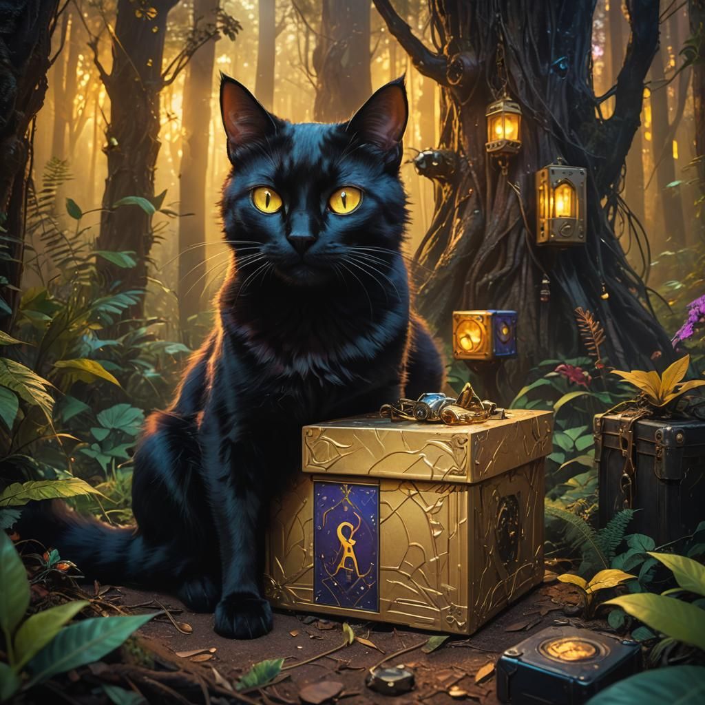 Pandora's Box in Mystical Forest: Steampunk Concept Art