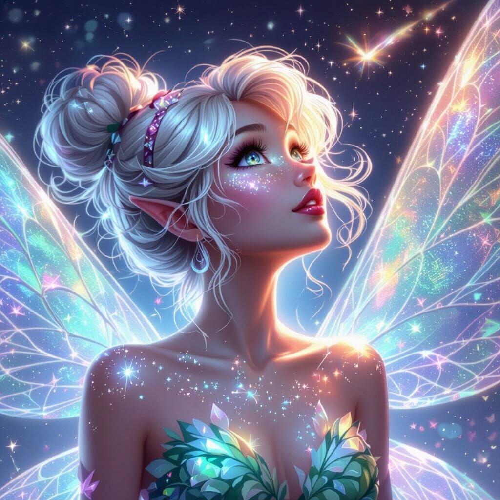 Elegant Fairy Digital Art with Luminous Wings