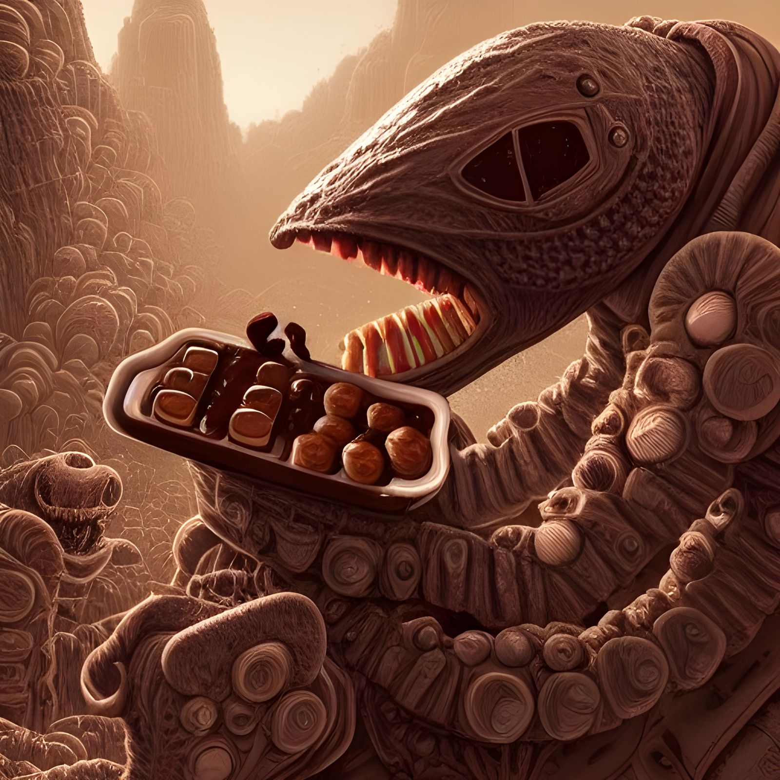 Martian eating Chocolate