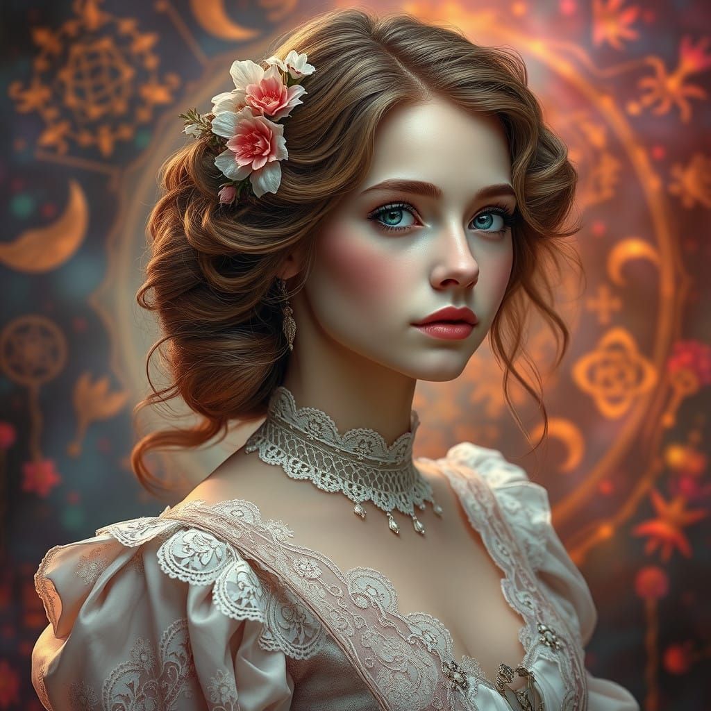 Ethereal Princess in Fantastical Victorian World