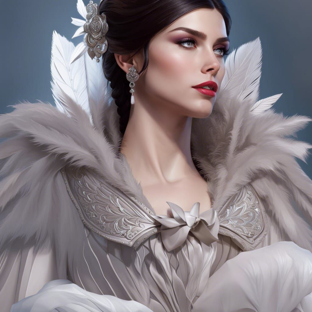 Gothic Vampire Mage Portrait in Hyperrealism Style