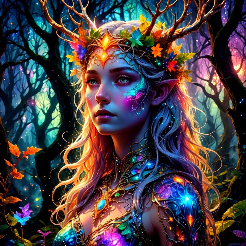 Astral Unicorn Guardian in Ancient Wood