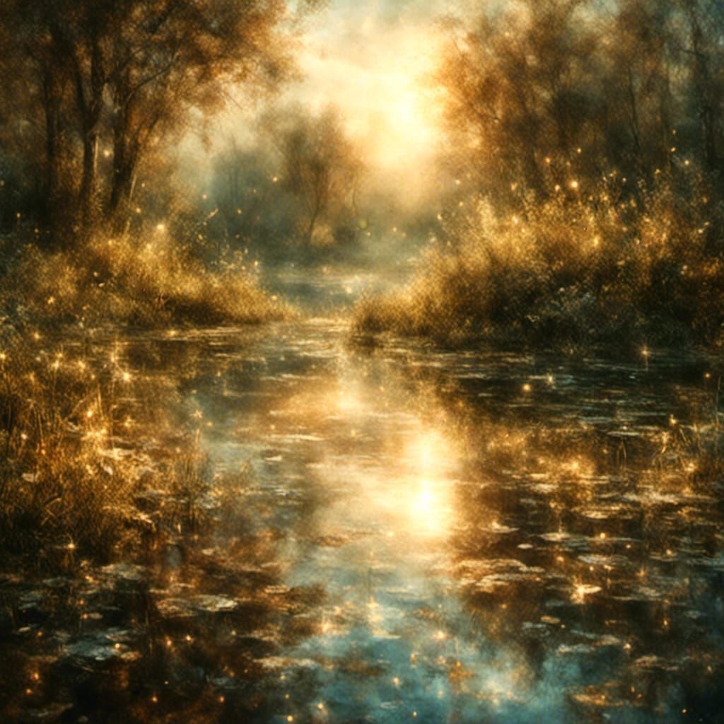 Secret Pond: Exquisite Whimsical Painting