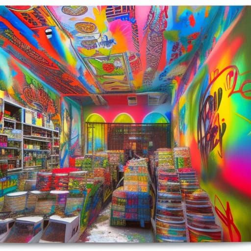 Exotic Spice Market in Graffiti Art Style