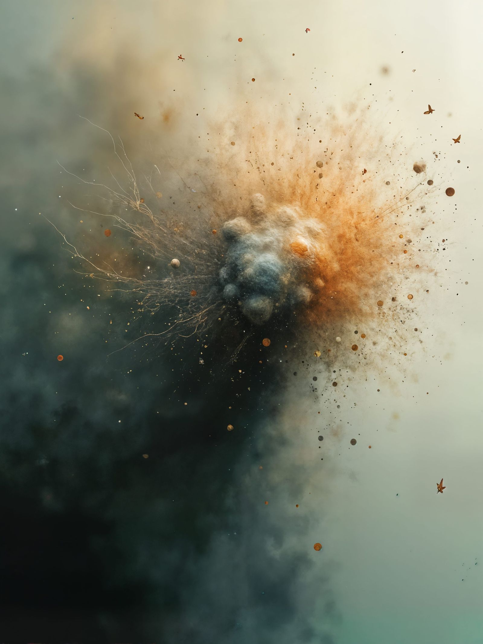 Breathtaking Silver Abstract Painting in Magical Realism Sty...