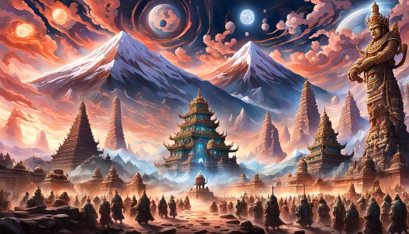 Towering Stone Deity with Countless Faces