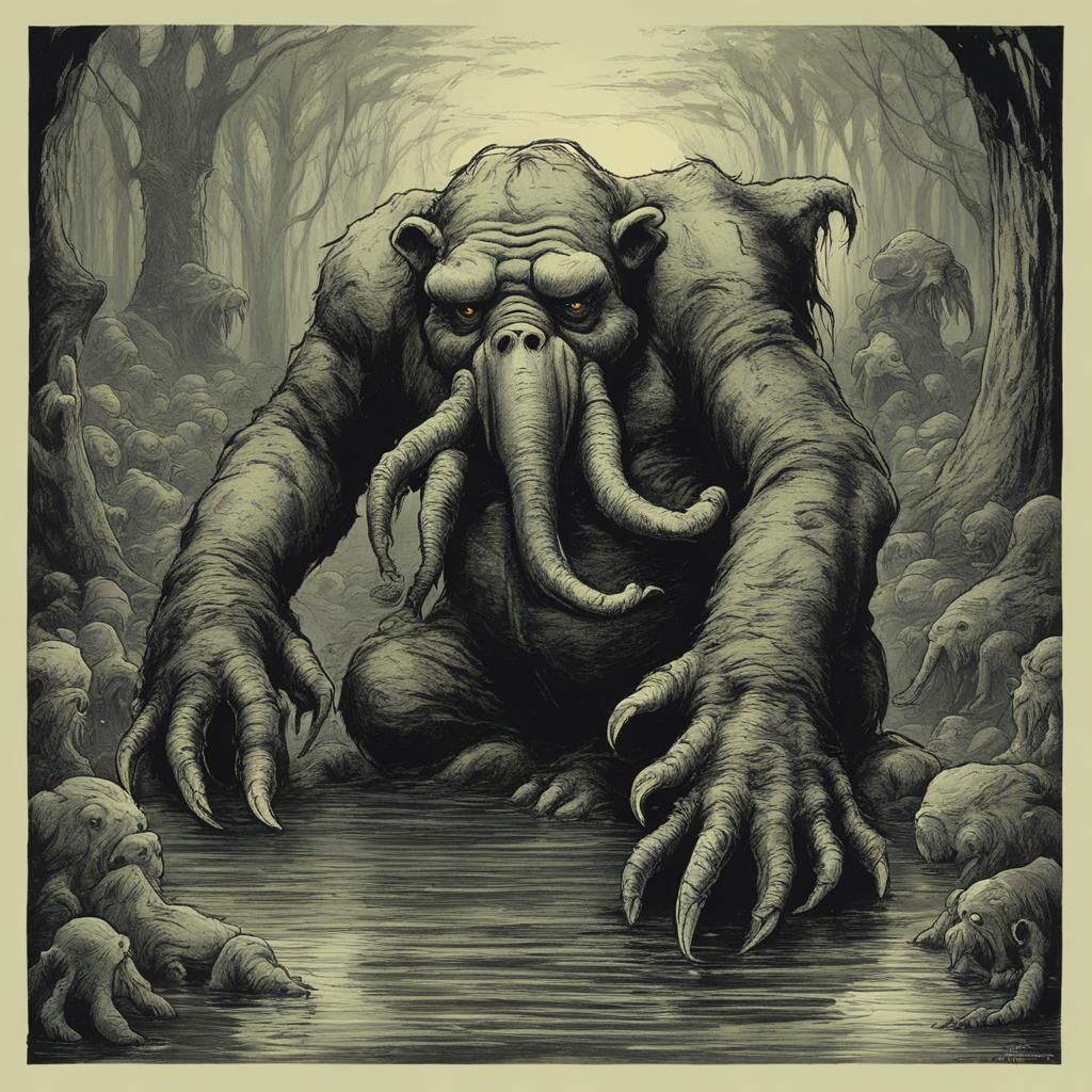 Cthulhu Winnie the Pooh Horror Art