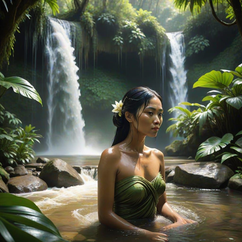 Ancient Noblewoman in Tropical Paradise