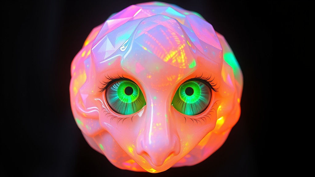 Holographic Flame Queen Opal in 3D Universe