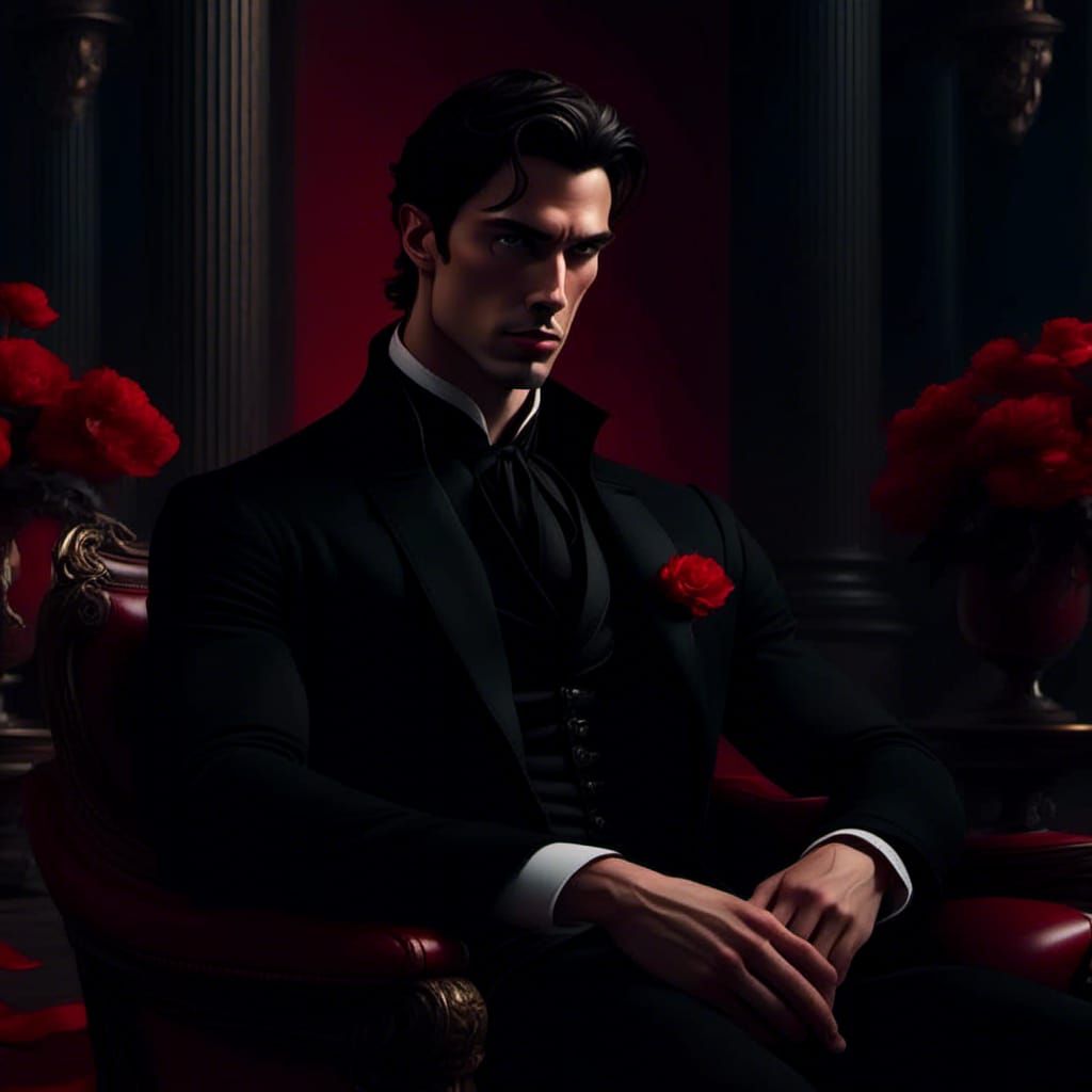 Hyperrealistic Hades in Ruby Suite: Cinematic Portrait