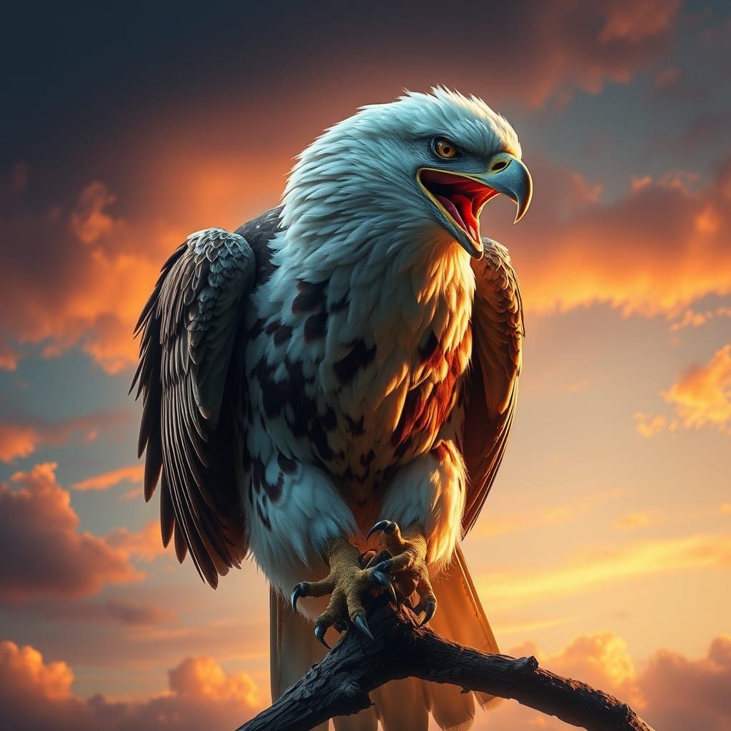 Majestic Eagle in Hyperrealistic Style
