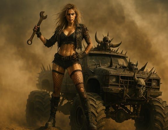 Post-Apocalyptic Warrior Queen on Monster Truck