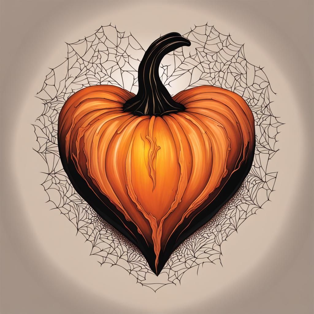 Halloween Heart Pumpkin Decoration
