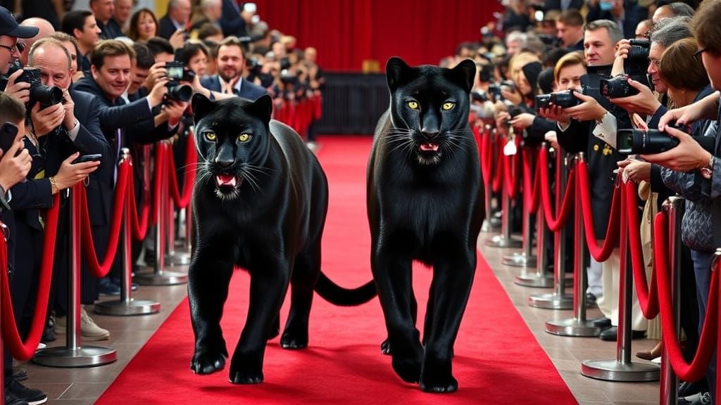 Regal Black Panthers Walk Red Carpet