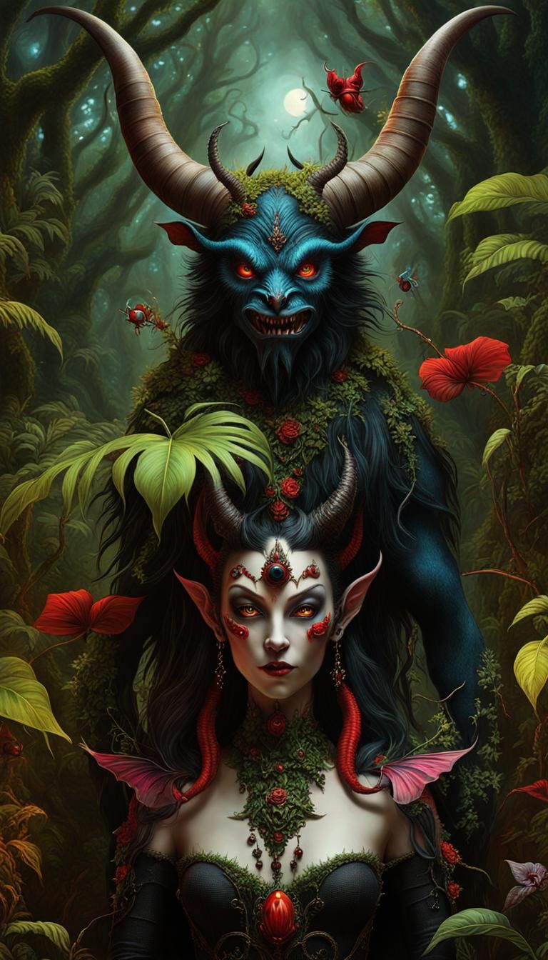 Devil and Cryptid Taxidermy in Fantasy Art