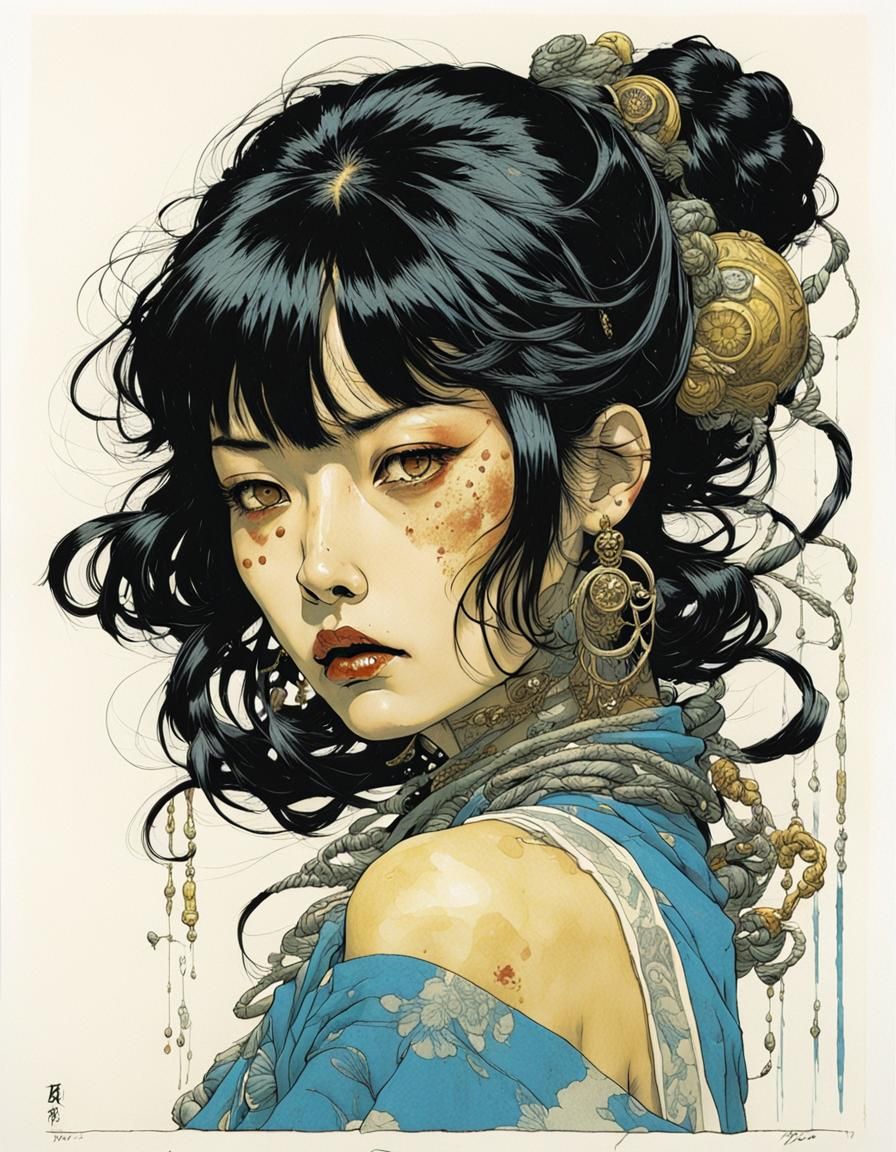 Striking Portrait of Woman with Color Blocking