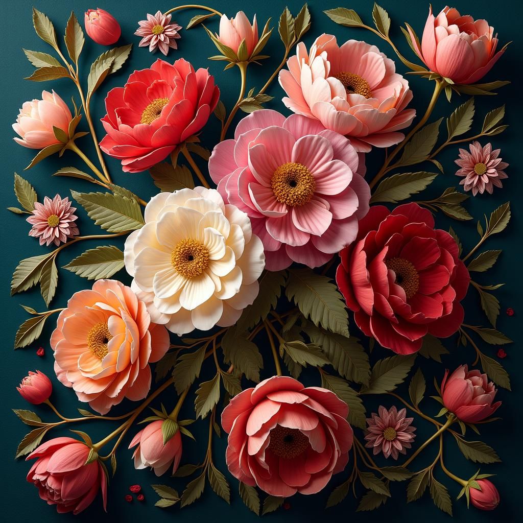 Renaissance Floral Arrangement in Jewel Tones