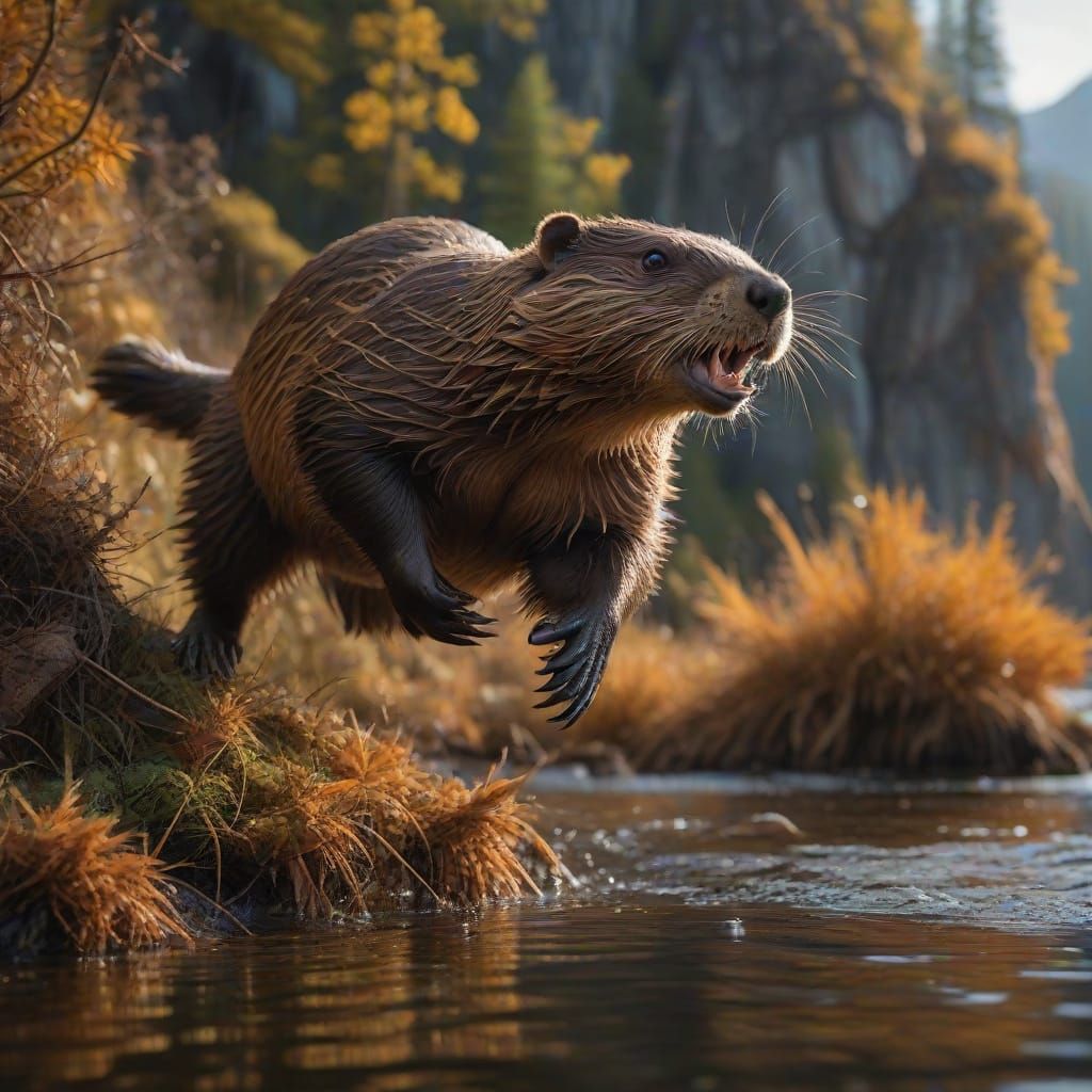 Beaver Catches Eagle in Mid-Air, Wildlife Photography
