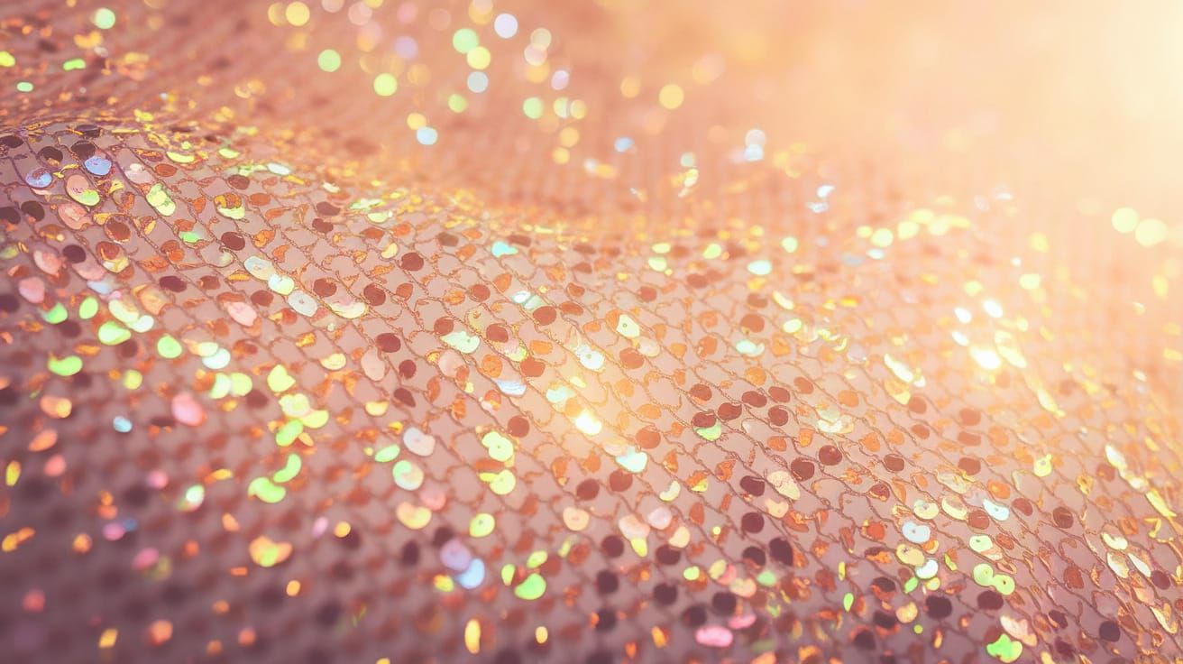 Dazzling Iridescent Sequin Tapestry in Warm Golden Glow