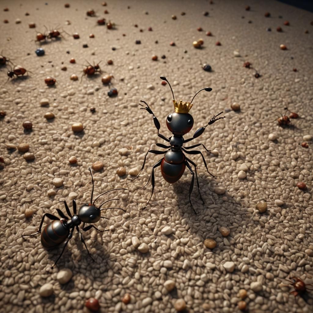 Angry Ant King on Carpet: 3D Game Cinematic