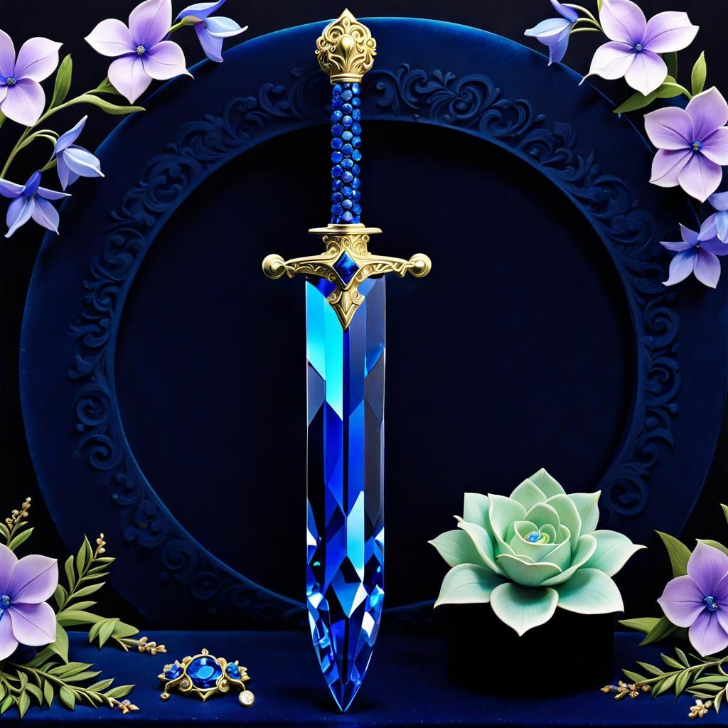 Crystal Roman Short Sword and Broach