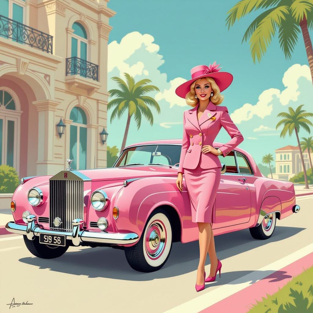 Thunderbirds, Lady Penelope with FAB1 pink Rolls Royce