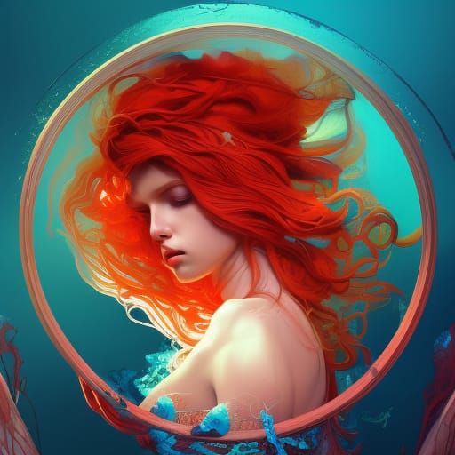 Wire Hair Girl: Hyperdetailed Digital Illustration