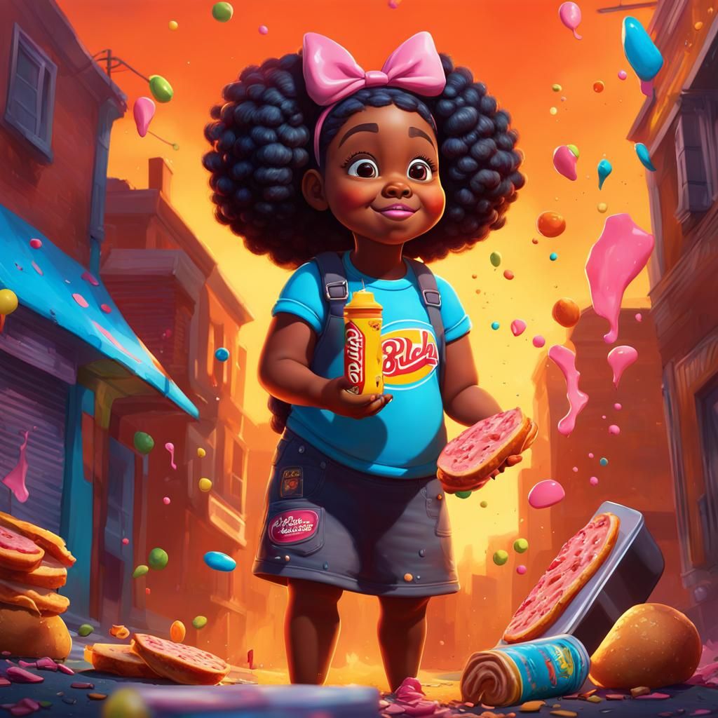 Graffiti Art: Girl Celebrates National Bologna Day