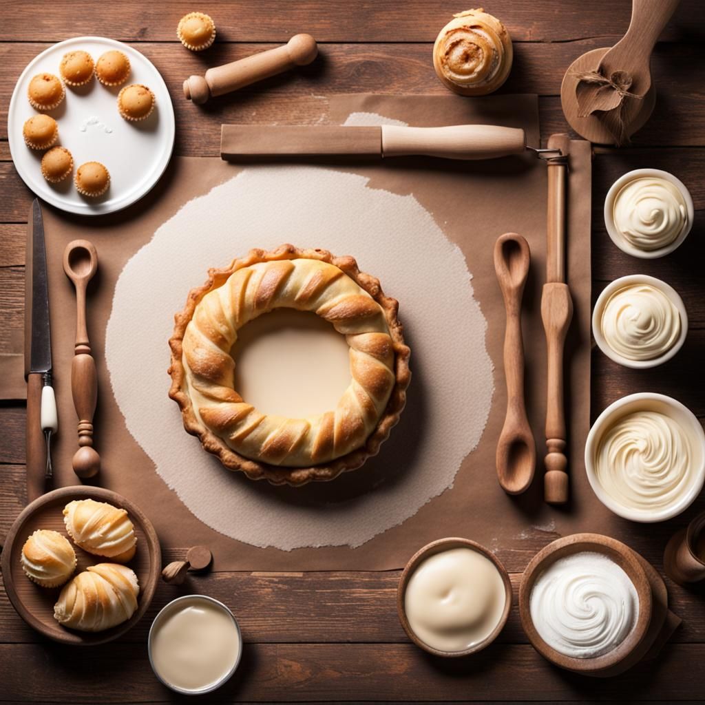 Rustic Pastry Preparation: Top-Down View