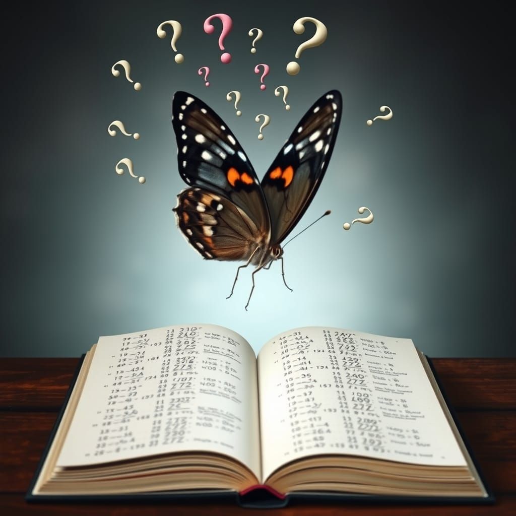 Confused Butterfly Solving Math Problems in Photorealistic S...