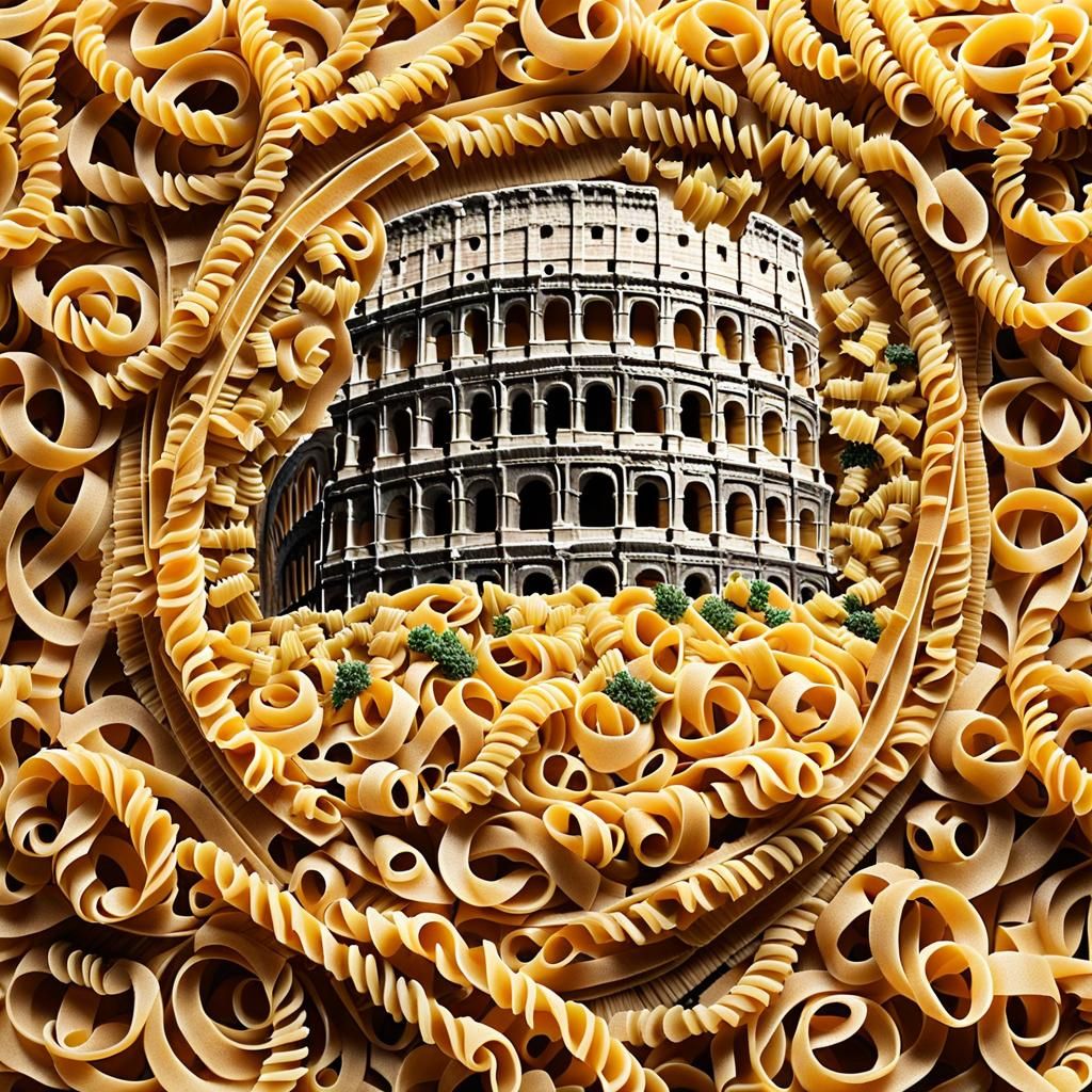 Pasta Colosseum: A Fantastic Food Composition