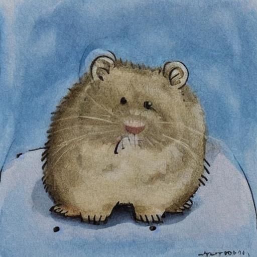 Tired Hamster in Abstract Fractal Art Style