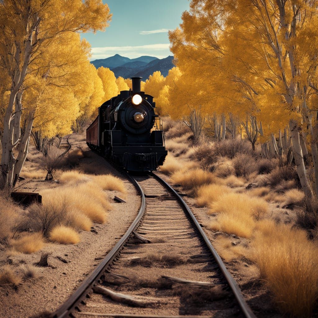 Golden Autumn Over Santa Fe Rail Yard