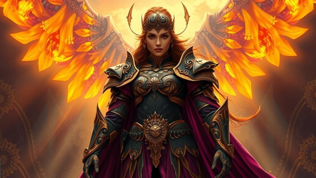 Victorious Warrioress in Ornate Armor