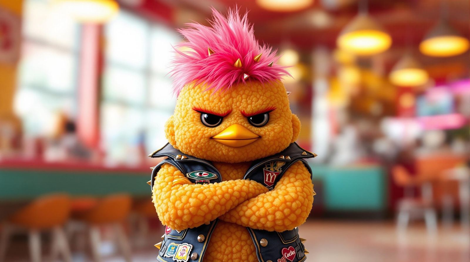 Punk Chicken Nugget in 3D Portrait