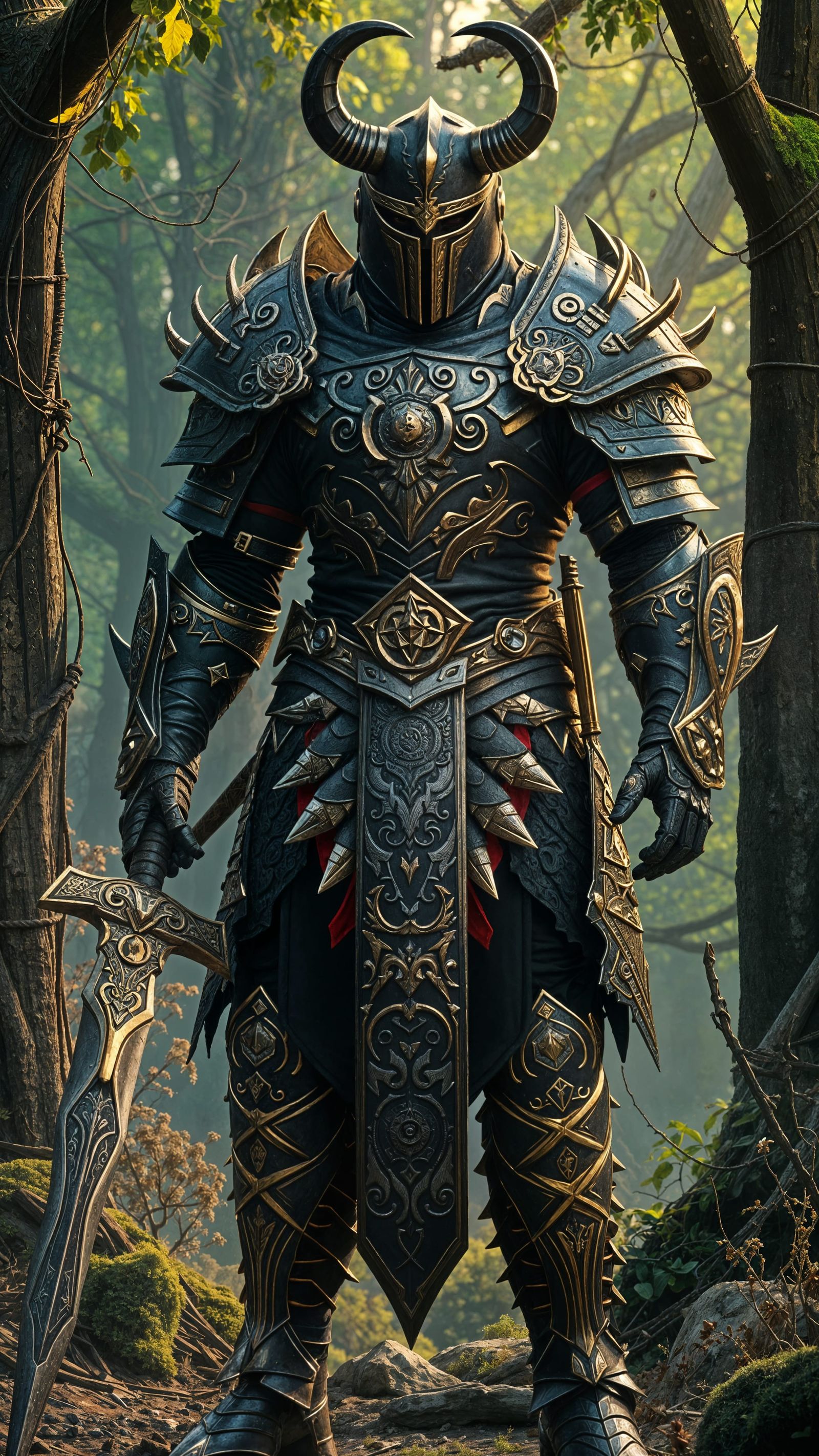 Berserker God of Weapons in Obsidian Armor