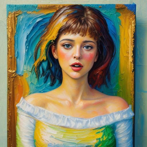 Colorful Expressionist Painting of Truthful Woman