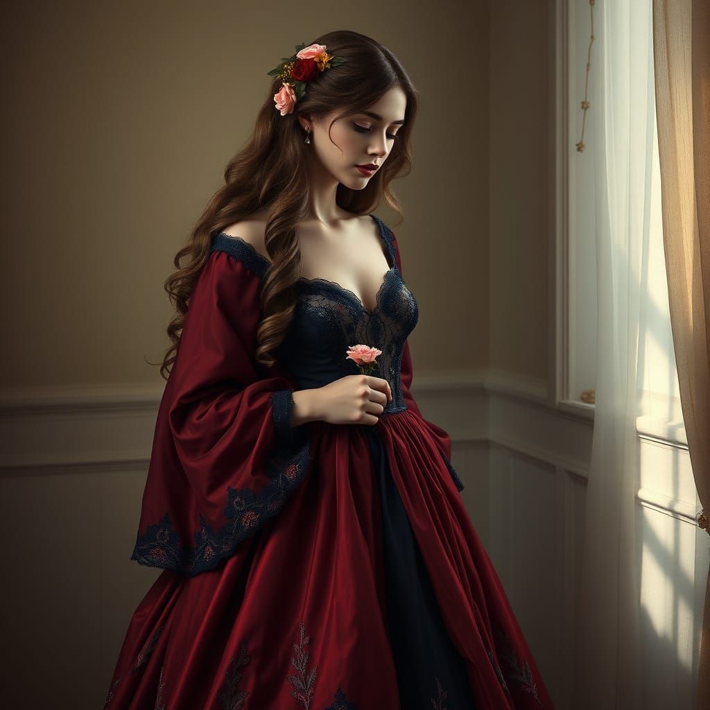 Romantic 19th Century Portrait of a Woman