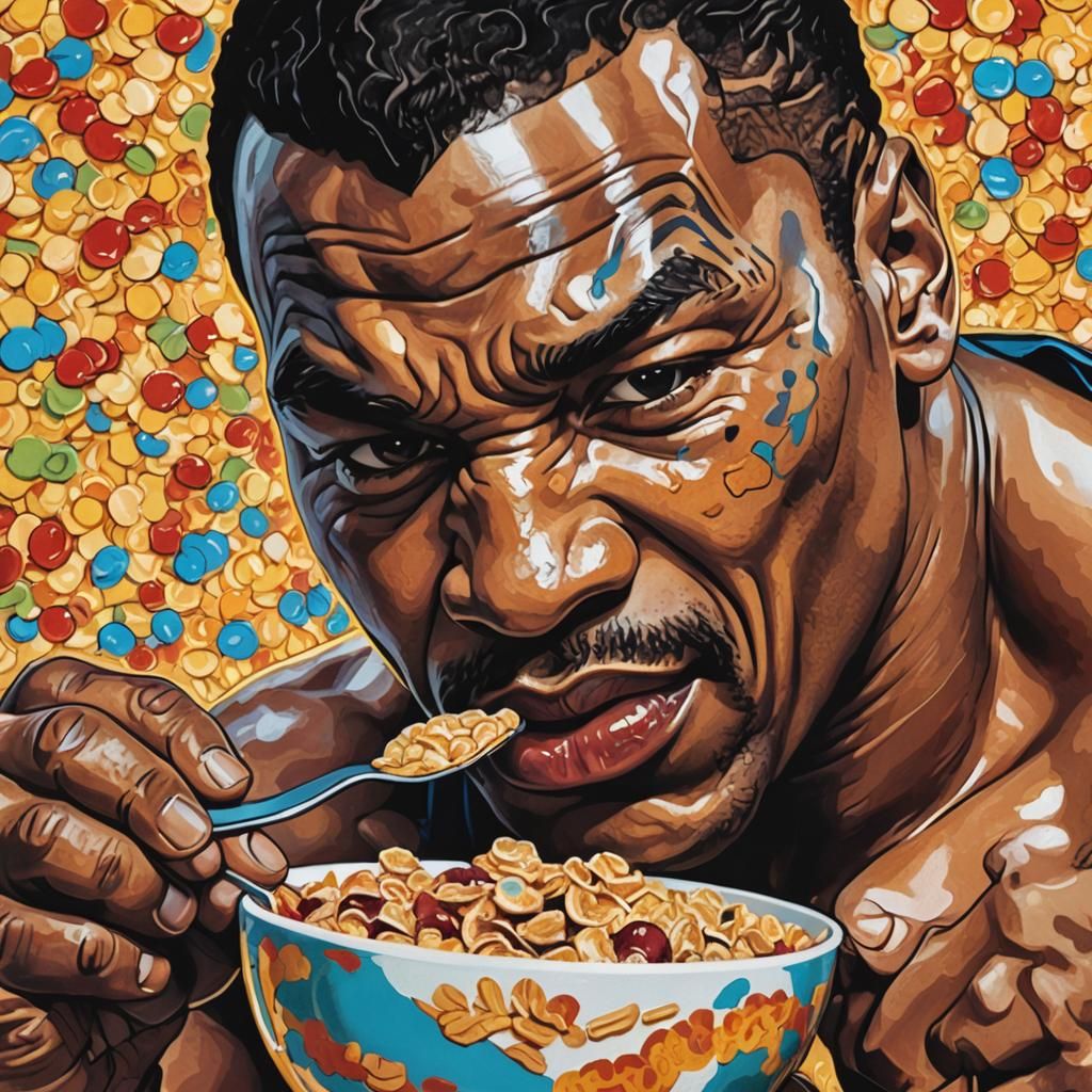 Mike Tyson Cereal Pop Art Illustration