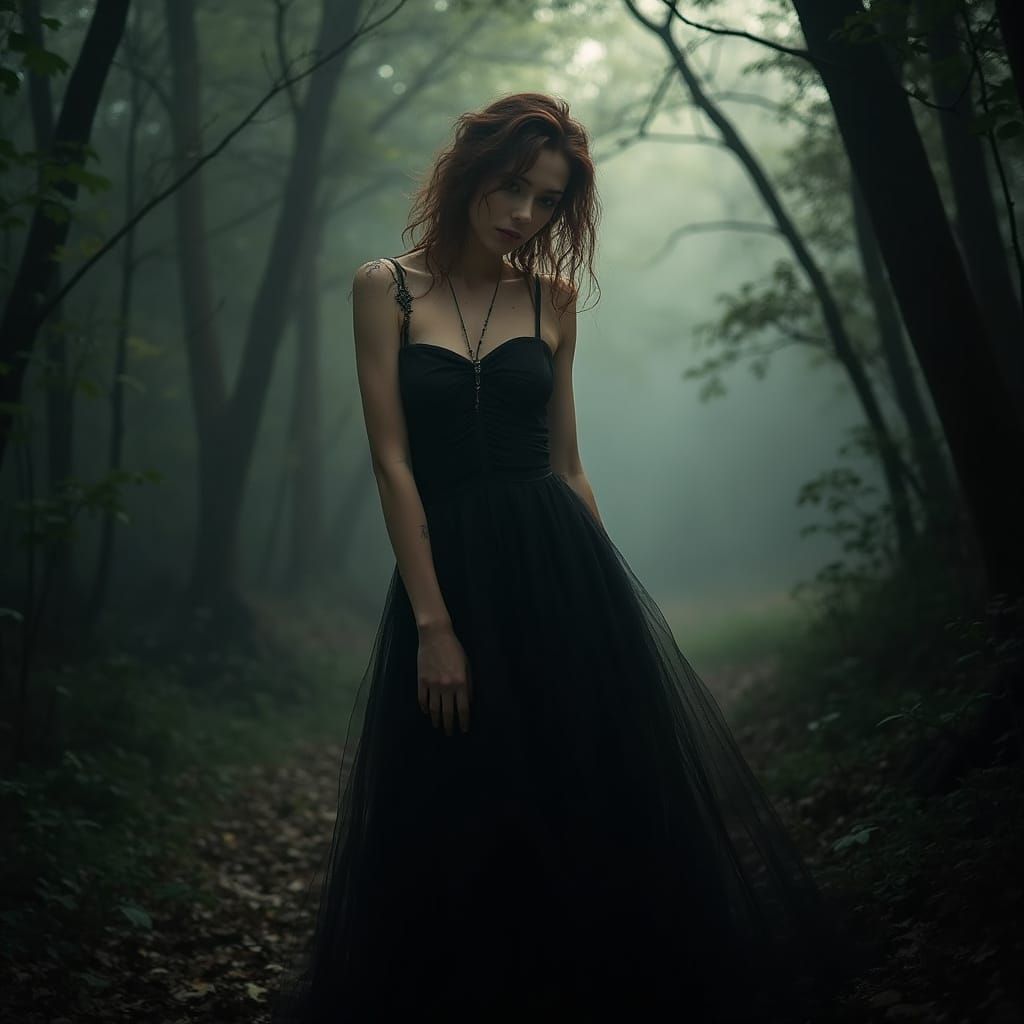 Mystical Forest Portrait in Romantic Surrealism