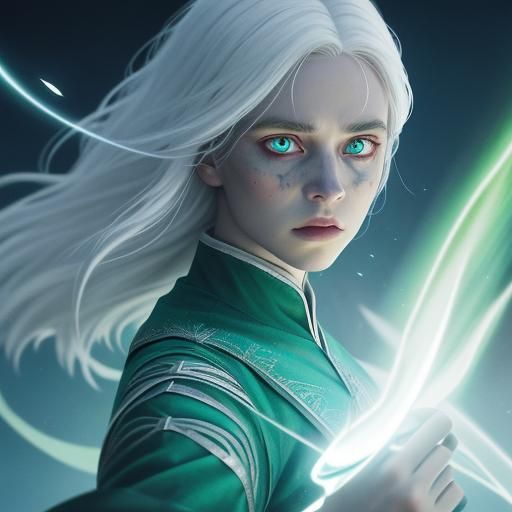 Cinematic Sorceress with Heterochromia in Atmospheric Film S...